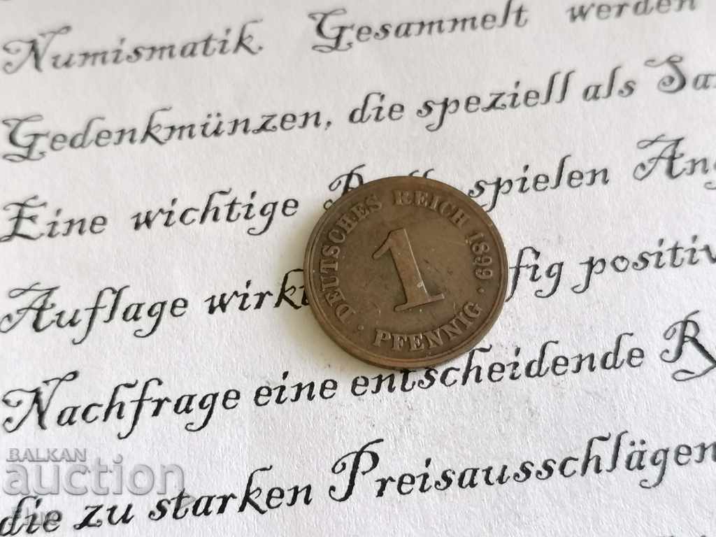 Κέρμα Ράιχ - Γερμανία - 1 pfennig 1899; σειρά Α
