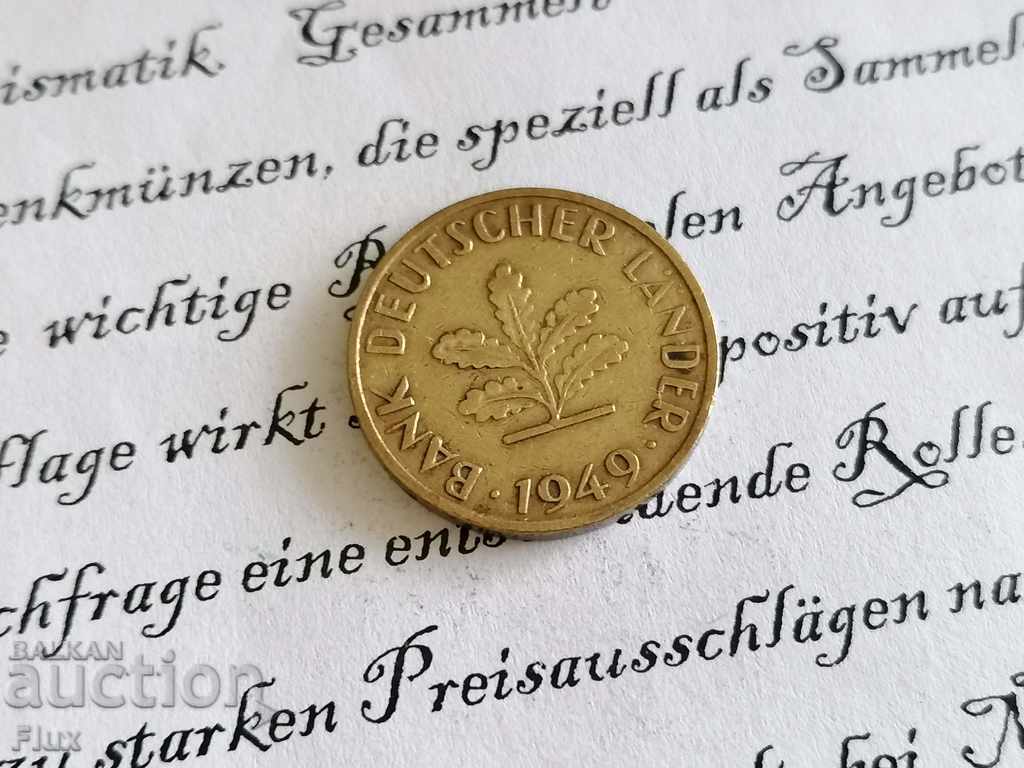 Coin - Germany - 10 pfennigs 1949; J series with price 2.75 BGN | € 1.41 Coin - Germany - 10 pfennigs 1949; J series with price 2.75 BGN | € 1.41