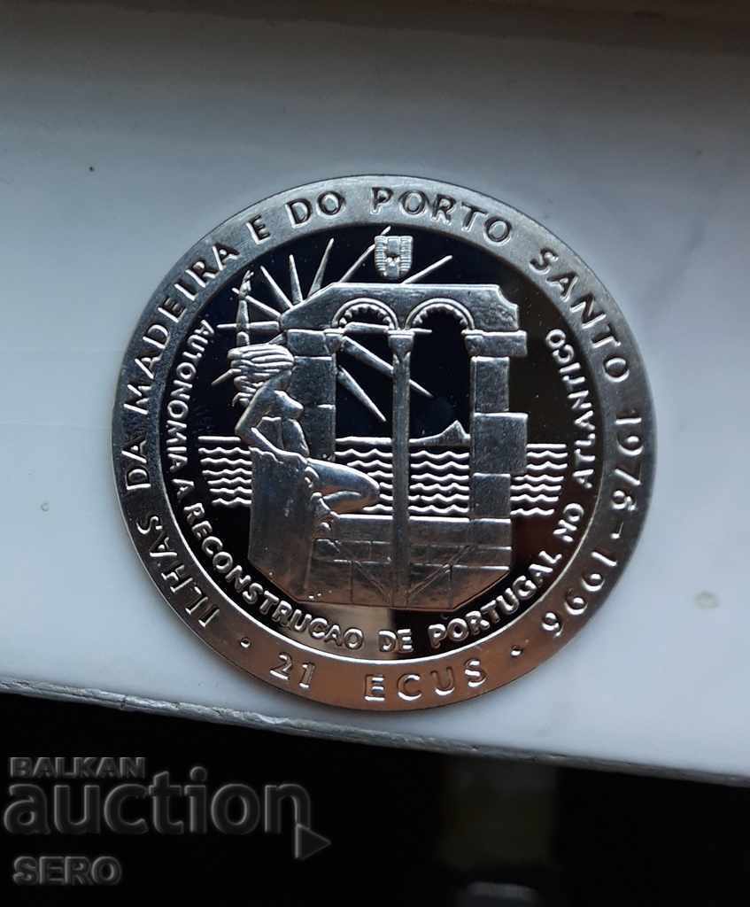 Madeira Island - 21 Écus 1994 with price 116.00 BGN | € 59.31 Madeira Island - 21 Écus 1994 with price 116.00 BGN | € 59.31