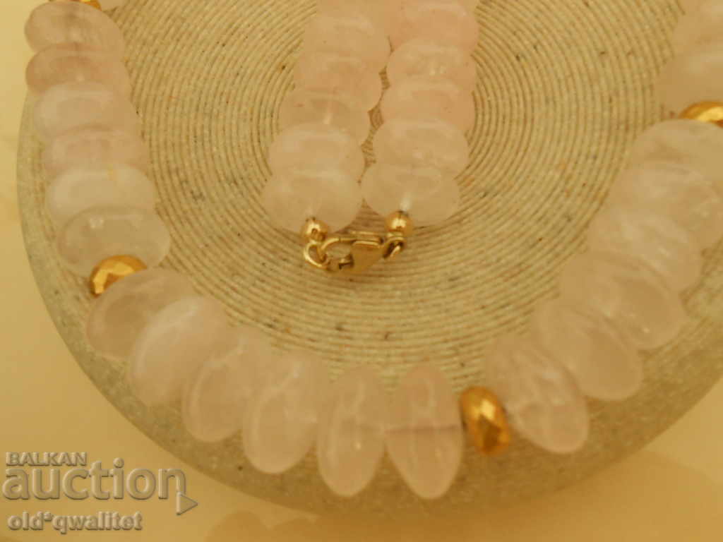 Доставка на Колие и Гривна, Злато 375 и Розов кварц, щемпели налични