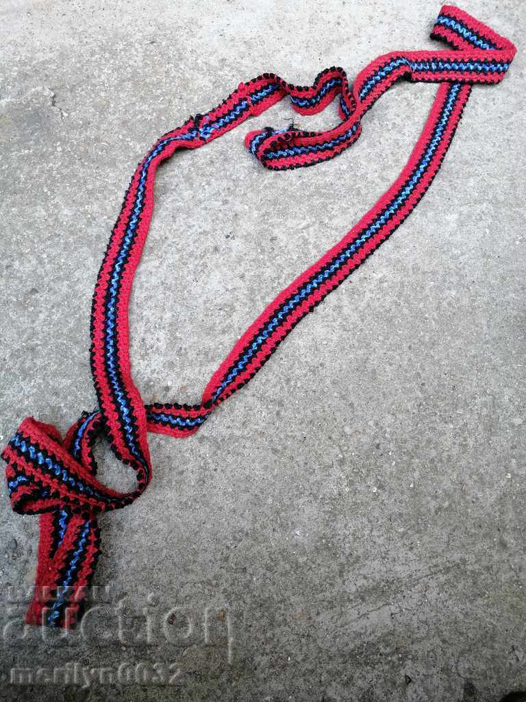 Old hand-knitted belt, belt, buckle, costume 2.60 meters - 6 Old hand-knitted belt, belt, buckle, costume 2.60 meters - 6