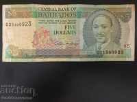 Barbados 5 Dollar 1999 Pick 55 Ref 0923
