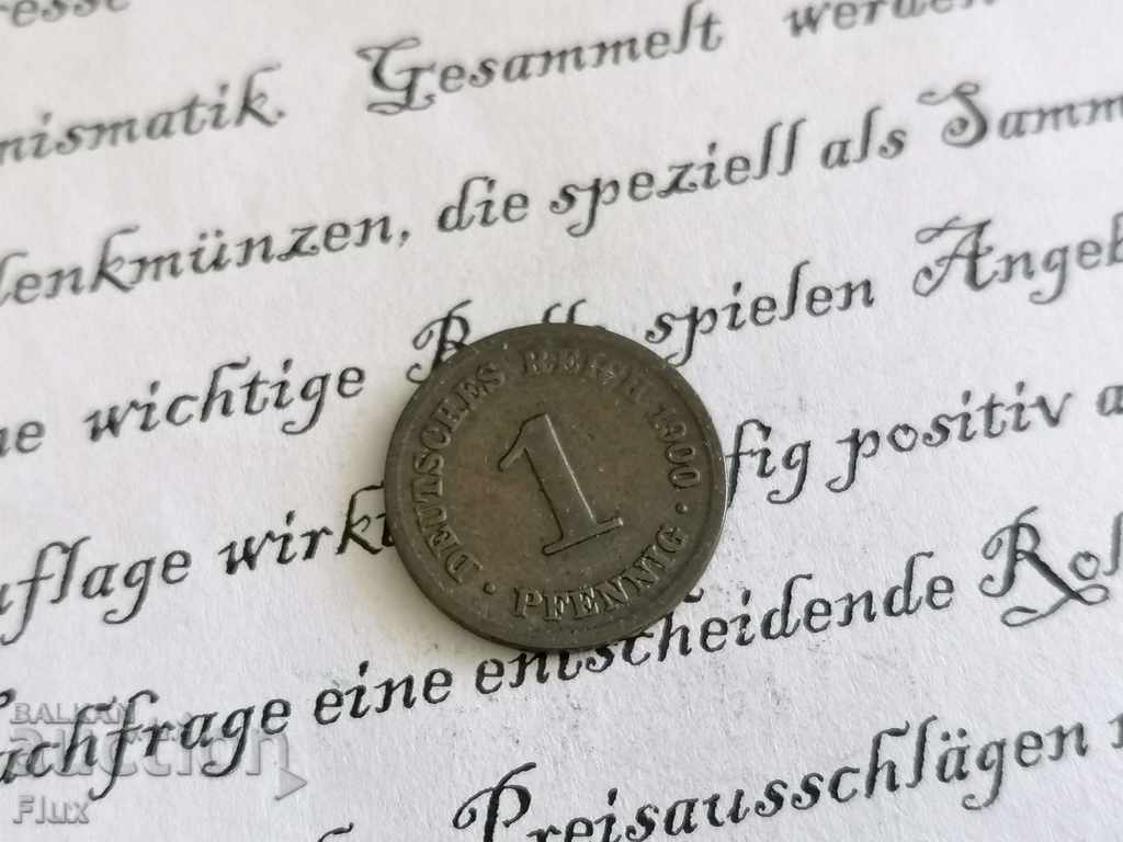 Райх монета - Германия - 1 пфениг | 1900г.; серия A