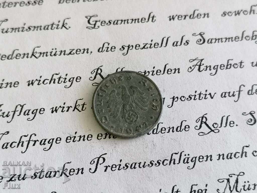 Reich coin - Germany - 5 pfennigs 1942; series A with price 5.50 BGN | € 2.81