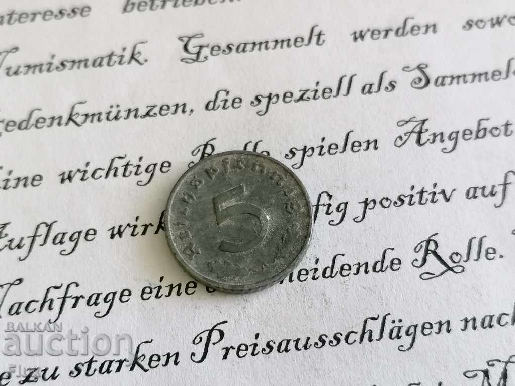 Reich coin - Germany - 5 pfennigs 1942; series A