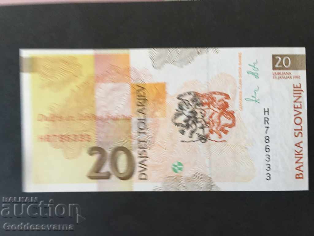 Slovenia 20 Tolarjev, 1992, Pick 12 Ref 6333 with price 2.00 BGN | € 1.02 Slovenia 20 Tolarjev, 1992, Pick 12 Ref 6333 with price 2.00 BGN | € 1.02