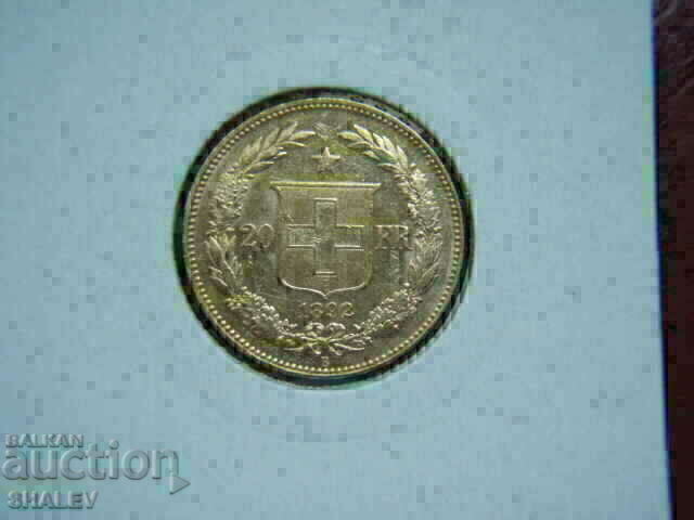 Auction 20 Francs 1892 Swizerland (Switzerland) /2/ - AU (gold) Auction 20 Francs 1892 Swizerland (Switzerland) /2/ - AU (gold)