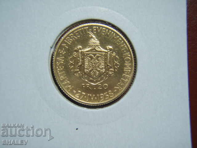 20 Franga Ar 1938 Albania "King Zogu Marriage" - AU (Gold) with price 4399.89 BGN | € 2249.63 20 Franga Ar 1938 Albania "King Zogu Marriage" - AU (Gold) with price 4399.89 BGN | € 2249.63