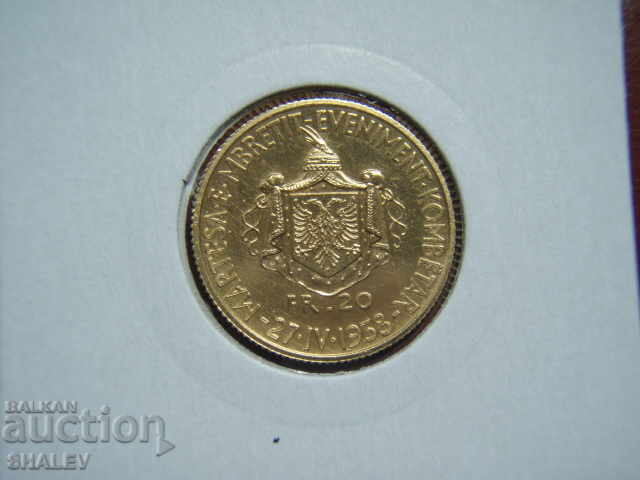 Auction 20 Franga Ar 1938 Albania "King Zogu Marriage" - AU (Gold) Auction 20 Franga Ar 1938 Albania "King Zogu Marriage" - AU (Gold)