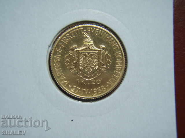 20 Franga Ar 1938 Albania "King Zogu Marriage" - AU (Gold) 20 Franga Ar 1938 Albania "King Zogu Marriage" - AU (Gold)