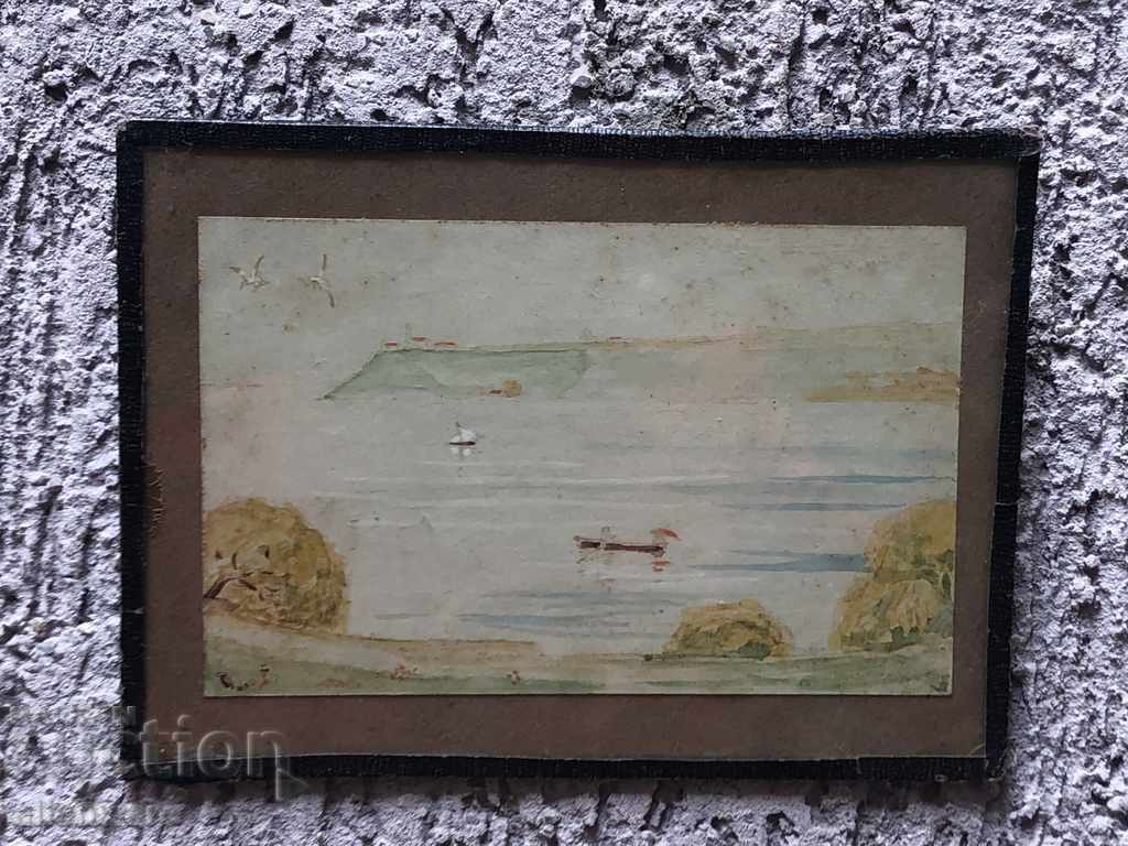 Auction Old small watercolor of Evgeni Djakovic-Varna Bay! Auction Old small watercolor of Evgeni Djakovic-Varna Bay!