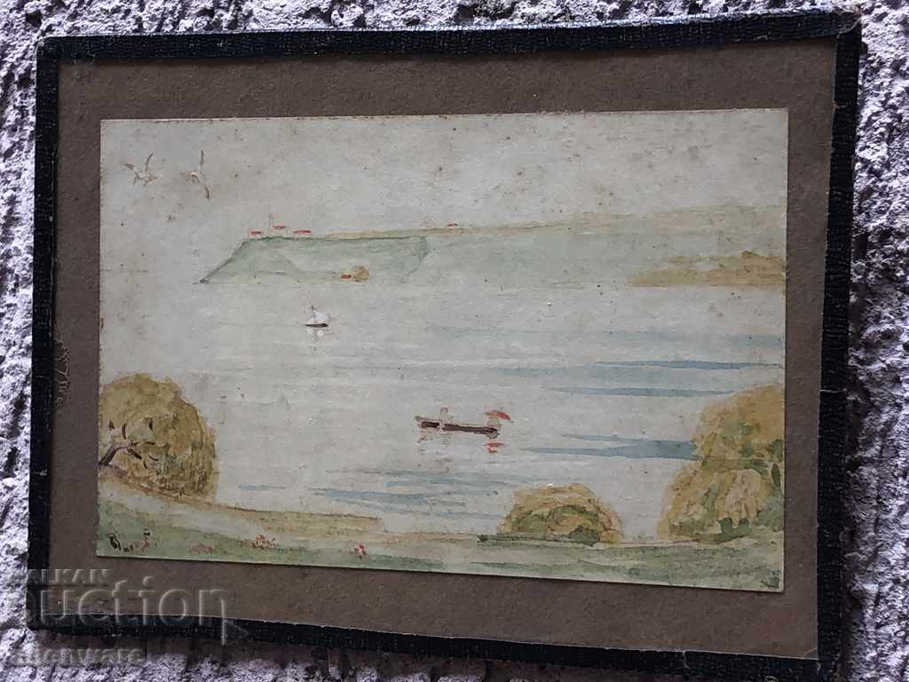 Old small watercolor of Evgeni Djakovic-Varna Bay!