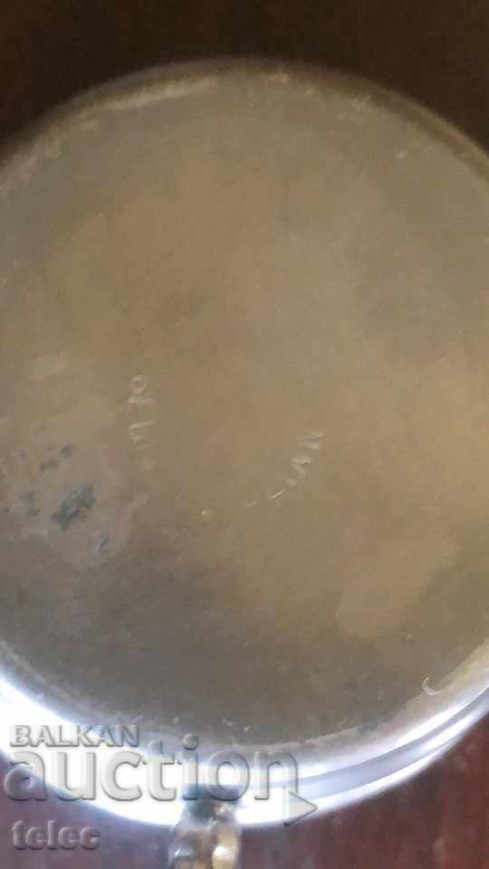 Auction Beautiful metal coffee cup with markings Auction Beautiful metal coffee cup with markings