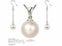 Pearl earrings and necklace