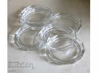 Set of 6 plates of Czech crystal glass for jam