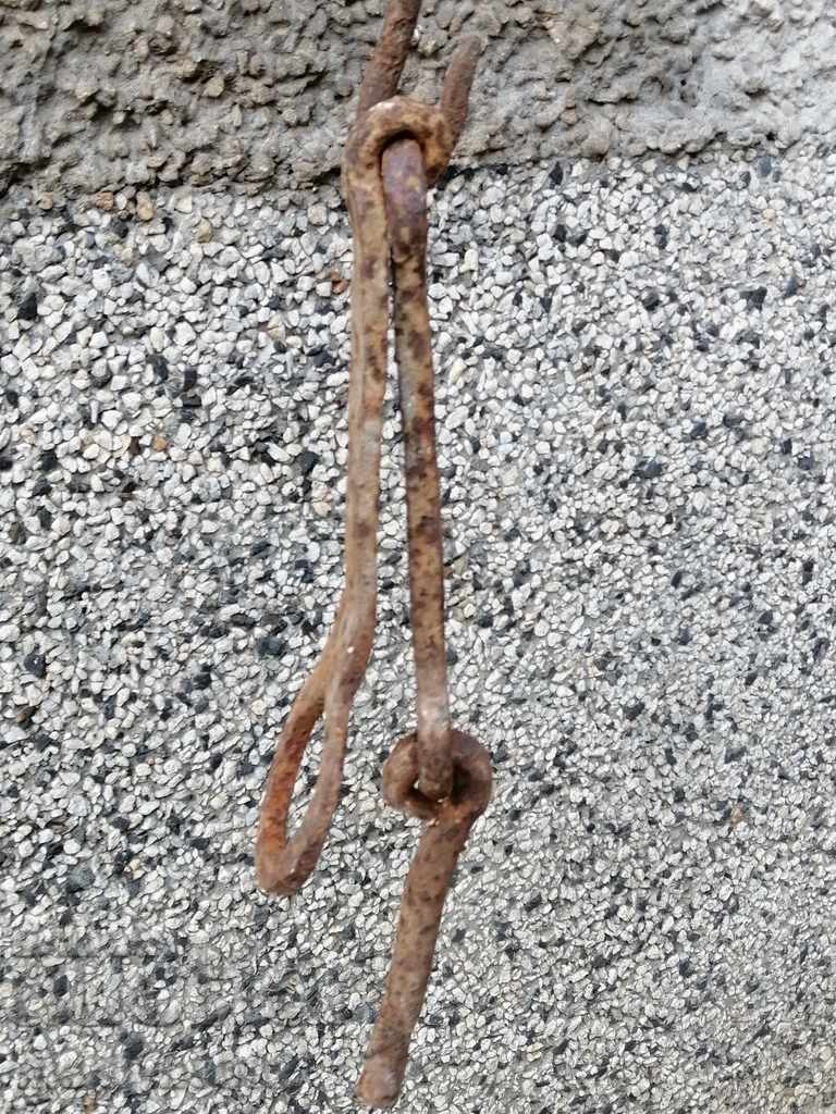 Auction Old latch wrought iron lock primitive chain Auction Old latch wrought iron lock primitive chain