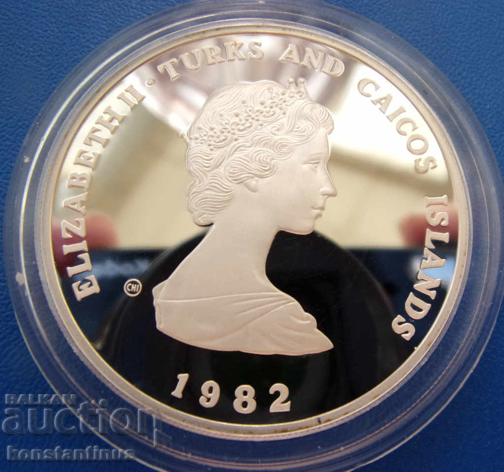 Turk and Caicos 10 Crowns 1982 UNC PROOF Σπάνια