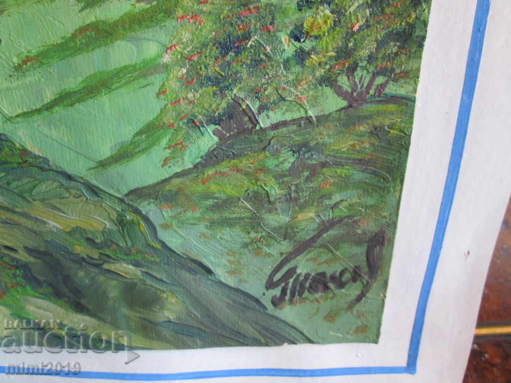 Old painting, oil, cardboard, signed - Tanev, 48x37cm with price 250.00 BGN | € 127.82 Old painting, oil, cardboard, signed - Tanev, 48x37cm with price 250.00 BGN | € 127.82