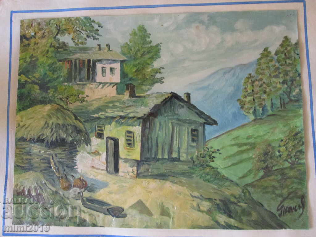 Old painting, oil, cardboard, signed - Tanev, 48x37cm - 6 Old painting, oil, cardboard, signed - Tanev, 48x37cm - 6