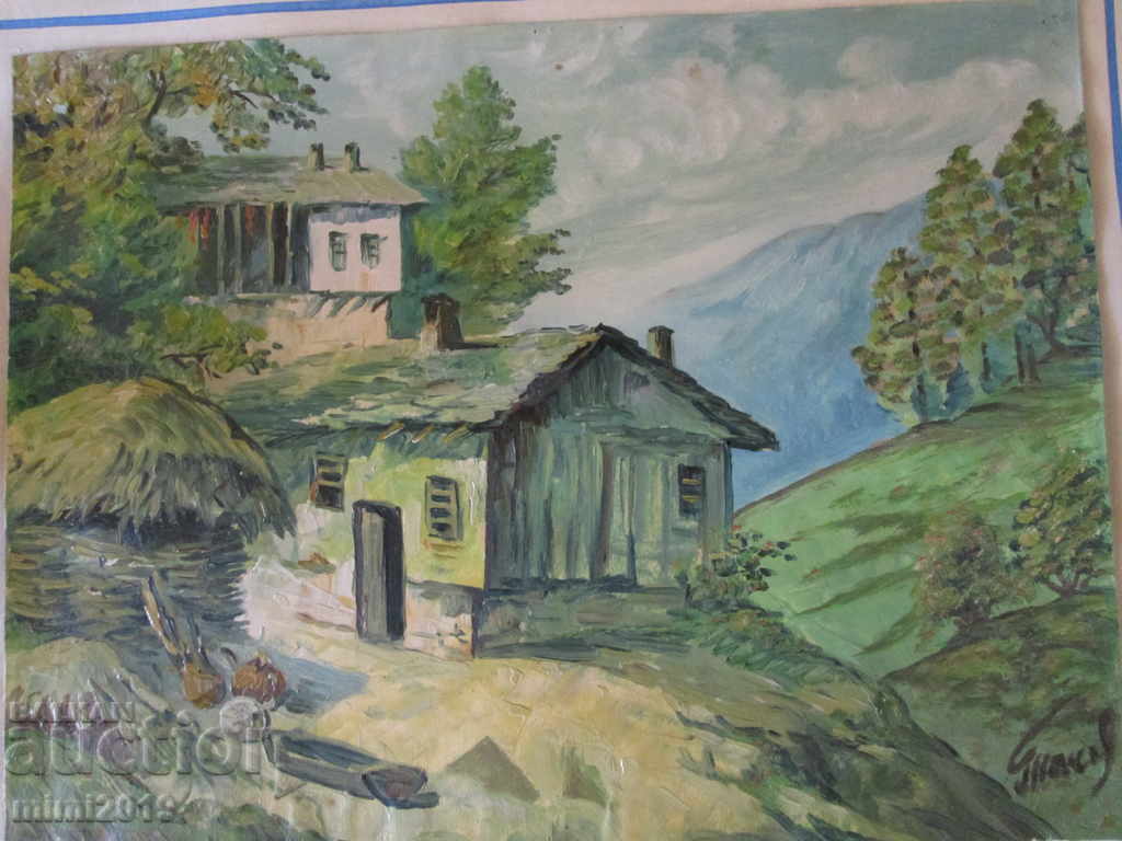 Old painting, oil, cardboard, signed - Tanev, 48x37cm - 7 Old painting, oil, cardboard, signed - Tanev, 48x37cm - 7