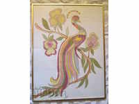 Pictura Art Nouveau, acuarelă pe mătase naturală, 82x62 cm