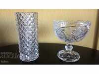 Crystal vase and bowl
