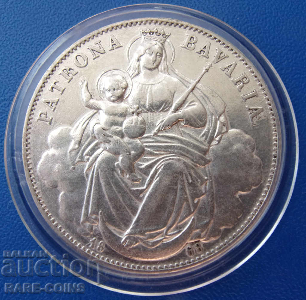 Bavaria 1 Thaler 1868 Rar Original