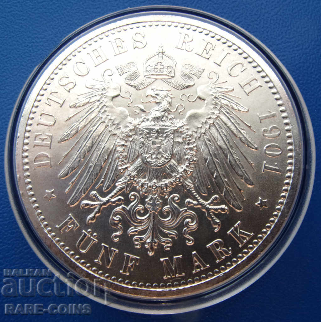 Prussia 5 Mark 1901 Σπάνιο πρωτότυπο με τιμή € 115.04 | 225.00 BGN