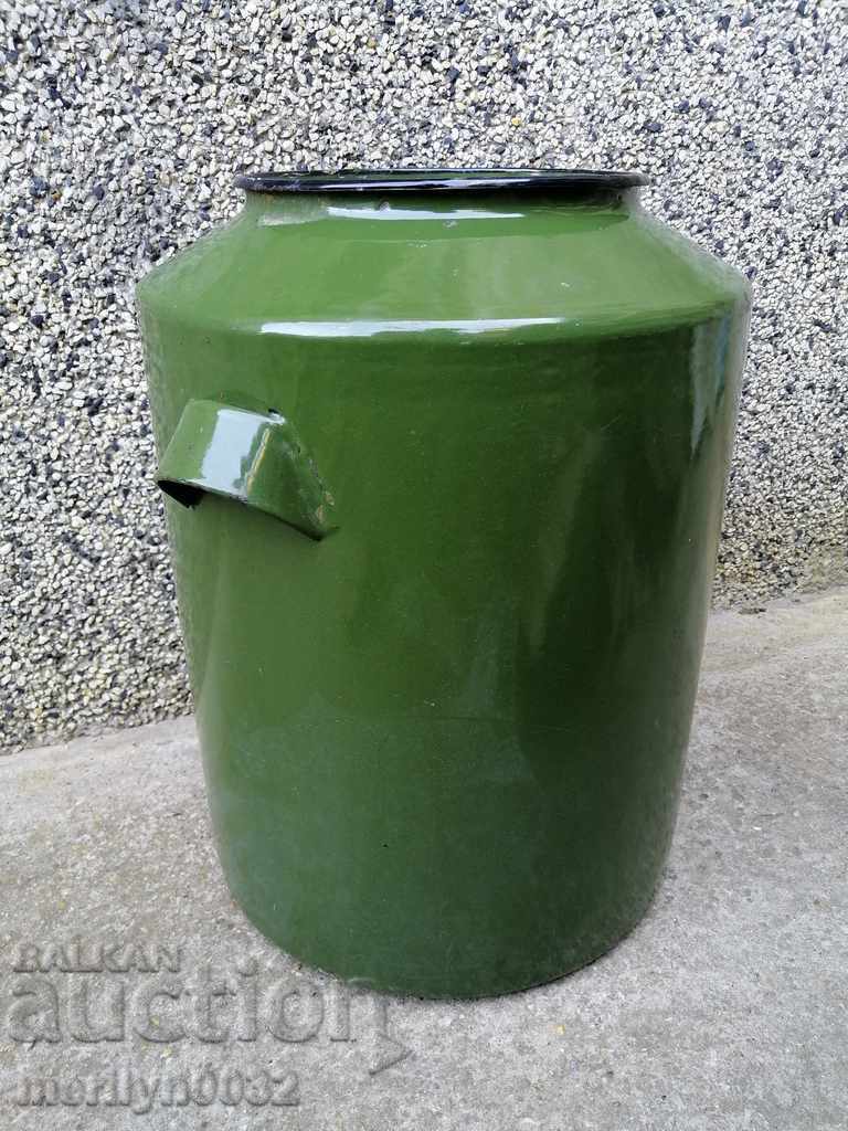 Enamelled container rubber bucket