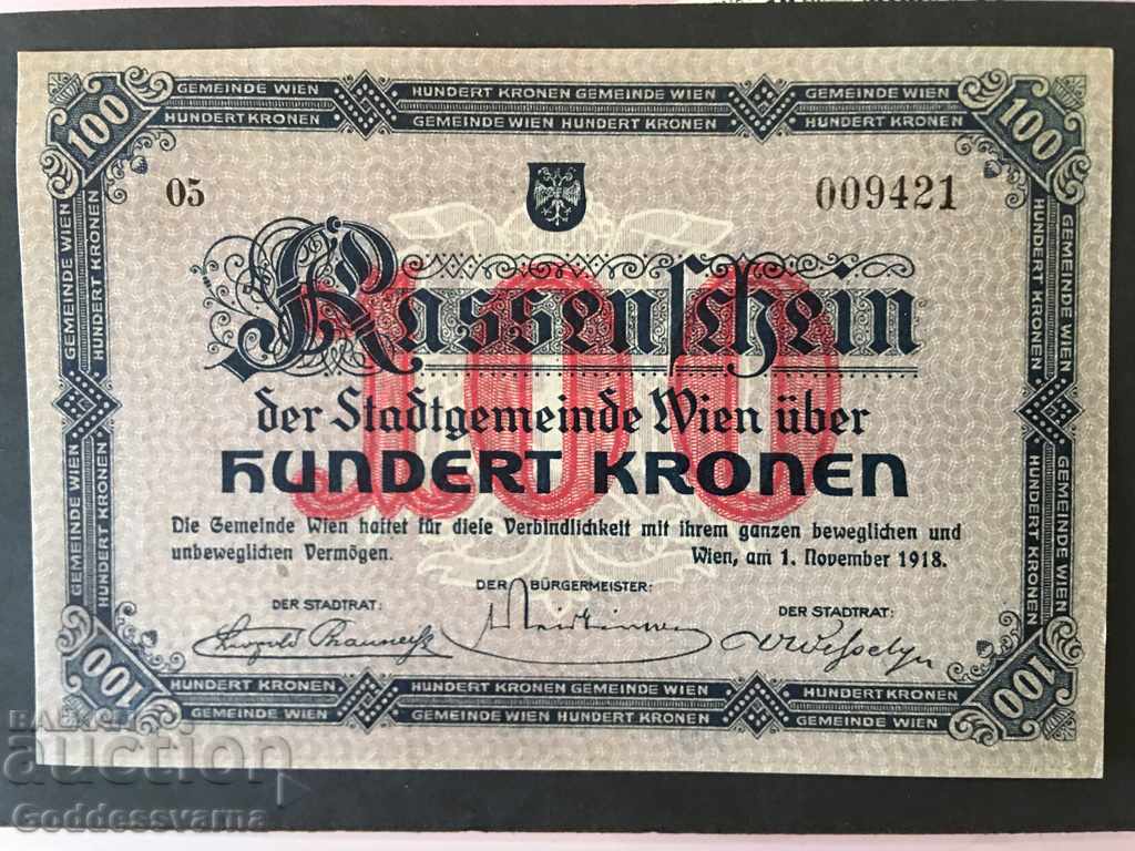 Austria Viena 100 Kronen 1918 Pick UNL Ref 9421
