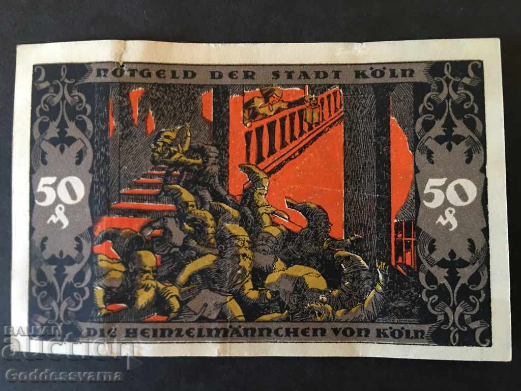 Germany Notgeld Stadt Köln 50 Pfennig 1922 01 12 Ref 5448 with price 22.00 BGN | € 11.25 Germany Notgeld Stadt Köln 50 Pfennig 1922 01 12 Ref 5448 with price 22.00 BGN | € 11.25