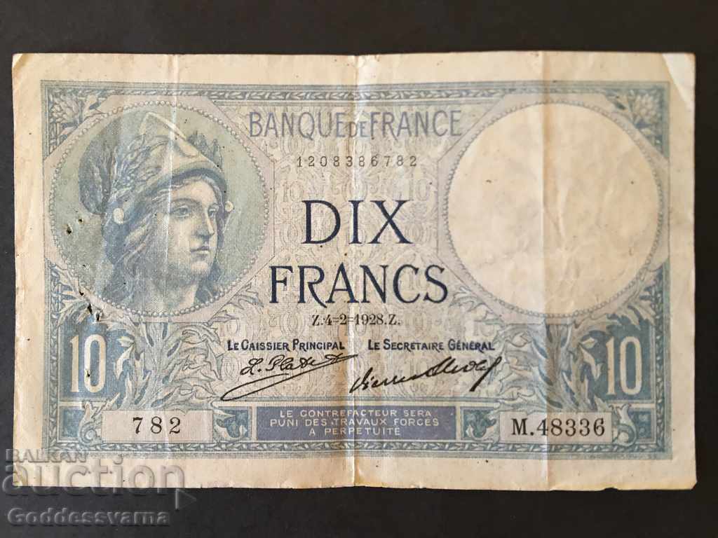 Franța 10 franci 1929 Pick 73d Ref 8336