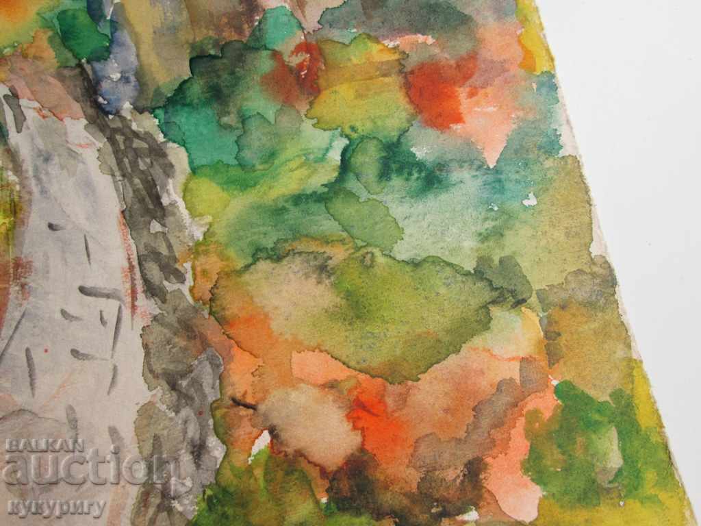 Auction Old painting watercolor painting Landscape from Vitosha 1958 Auction Old painting watercolor painting Landscape from Vitosha 1958