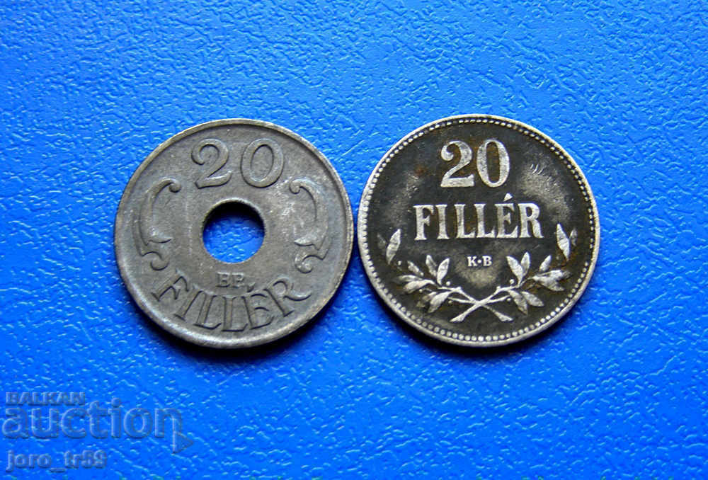 Hungary - 2 pcs. 20 Fillér /20 Fillér/ - 1916, 1943 Hungary - 2 pcs. 20 Fillér /20 Fillér/ - 1916, 1943