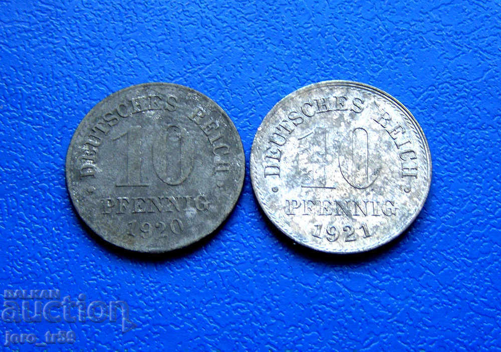 Germany - 2 pcs. 10 Pfennig /10 Pfennig/ 1920, 1921