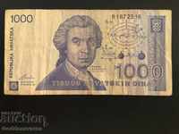 Croația Croația 1000 de dinari 1992 Pick 22 Ref 2516