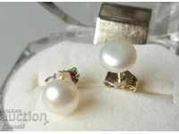 Cercei de argint cu perle albe naturale