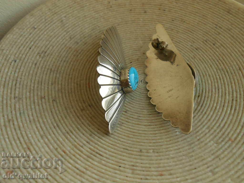 Licitație Cercei din argint, argint 925 și turcoaz, 52 mm / 18 mm