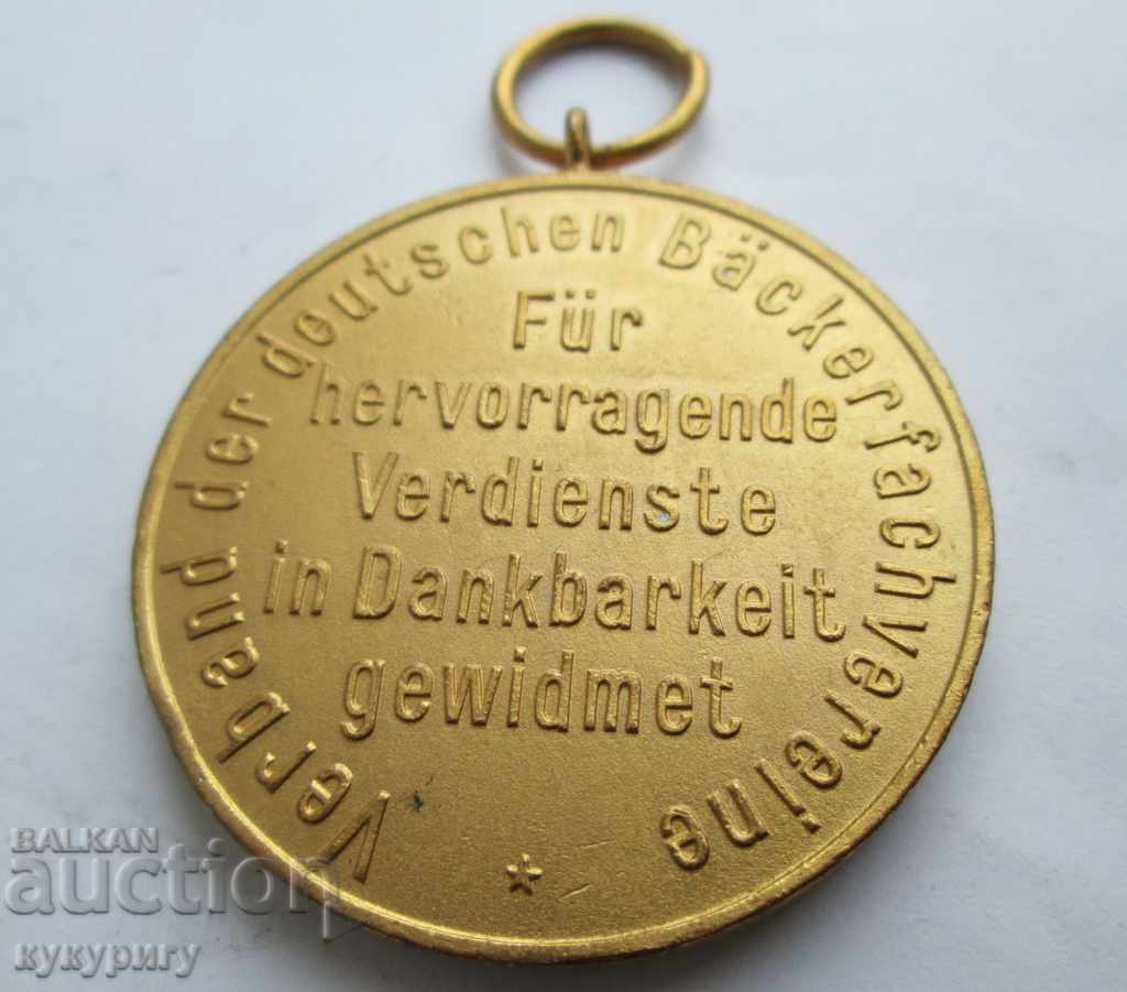 Auction  Old German medal 1st st award baker baker