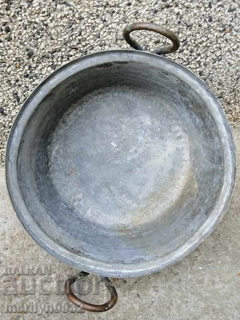 Old tin pot, copper copper vessel without lid - 6 Old tin pot, copper copper vessel without lid - 6