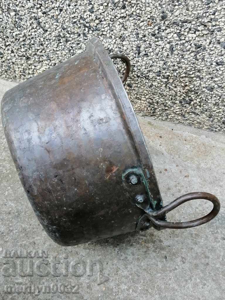 Old tin pot, copper copper vessel without lid - 7 Old tin pot, copper copper vessel without lid - 7