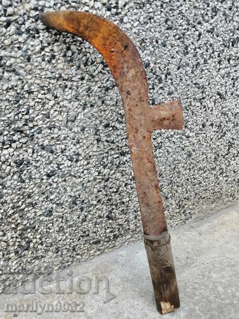 Old tool knife forged wrought iron blade