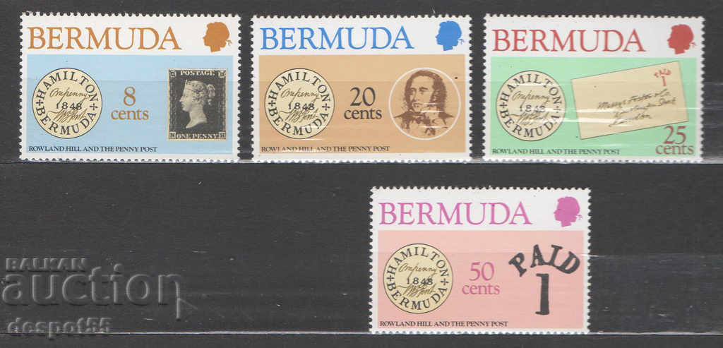 1980. Bermuda. 100 de ani de la moartea lui Sir Rowland Hill.