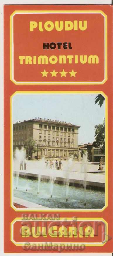 Advertising leaflet Plovdiv Hotel Trimontium