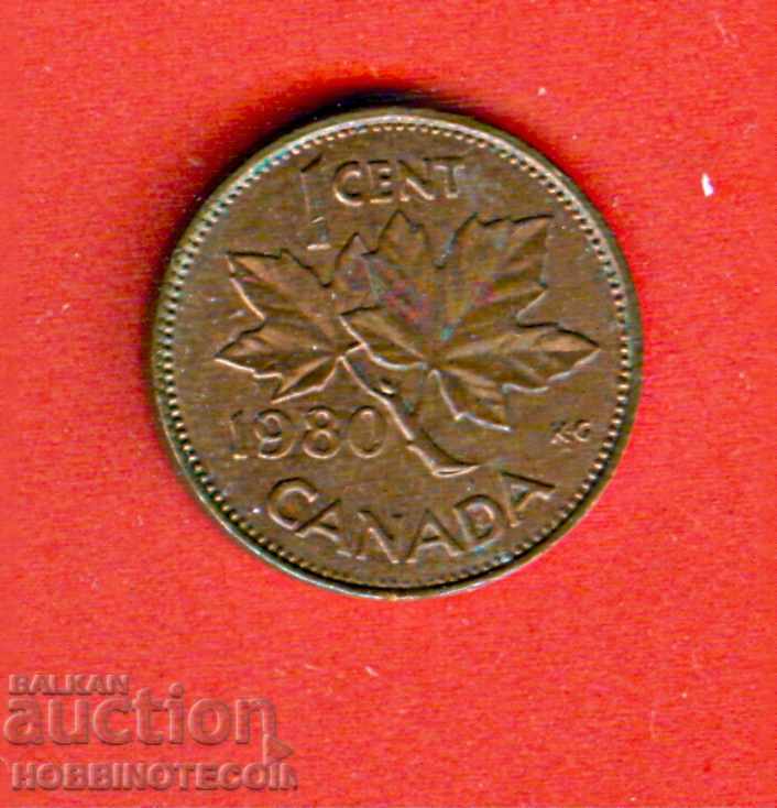 Numărul CANADA de 1 sută - numărul 1980 - REGINUL