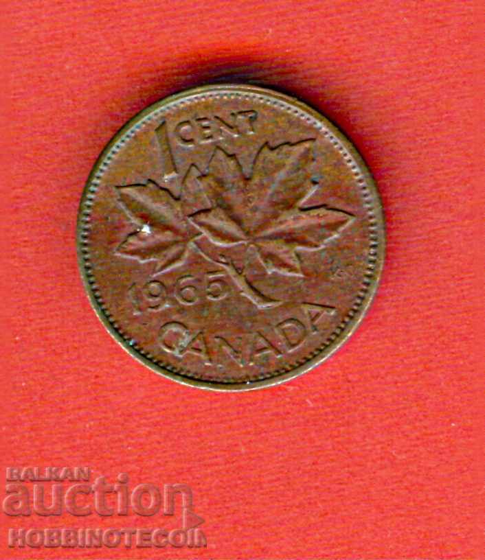 Numărul CANADA de 1 sută - numărul 1965 - REGINUL