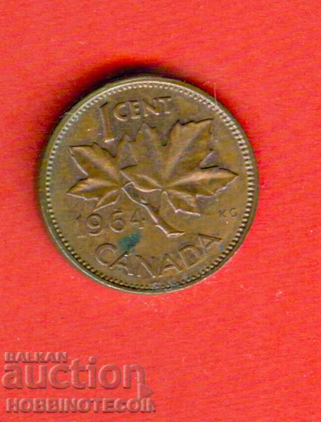 КАНАДА CANADA 1 цент емисия - issue 1964 - КРАЛИЦА