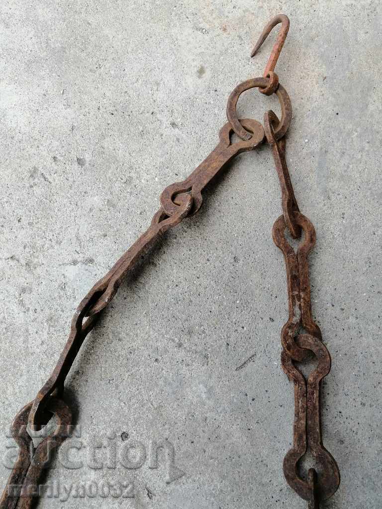 Old forged chain with hook, hearth for hearth chain hook with price 43.00 BGN | € 21.99