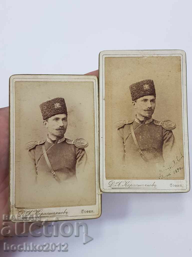 Early 2 Bulgarian princely photographs of a second lieutenant