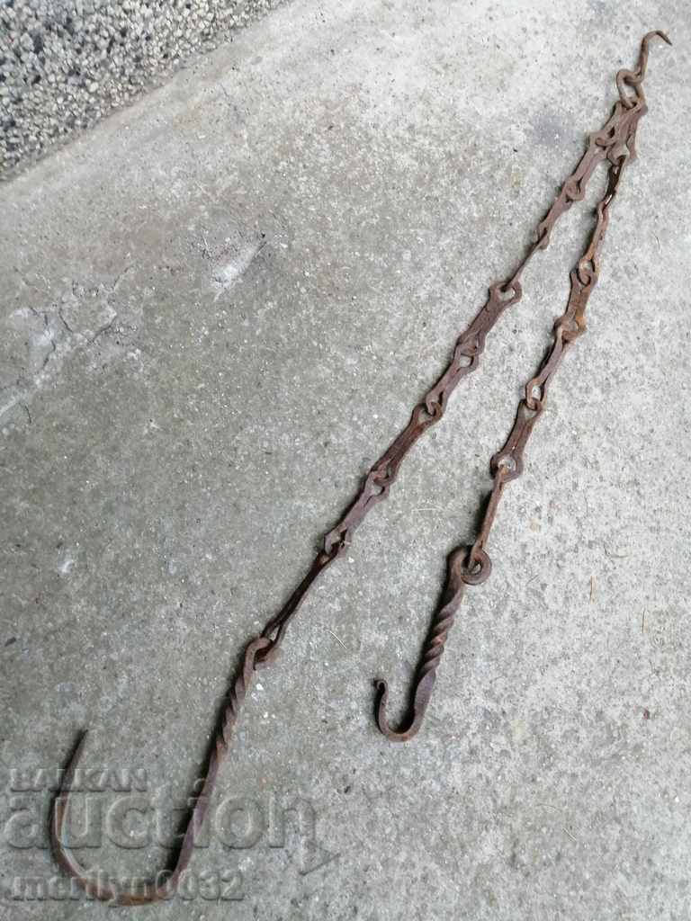 Livrarea Vechiul cârlig lanț forjat, cârlige cuier lanț focar Livrarea Vechiul cârlig lanț forjat, cârlige cuier lanț focar